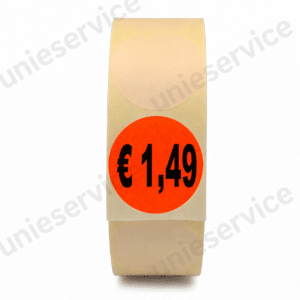 Afprijsstickers € 1,49 rond 35 mm op rol