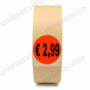 Afprijsstickers € 2,99 rond 35 mm op rol