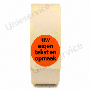 Afprijsstcikers, fluor rood, 35 mm Unieservice